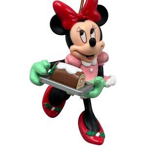 Disney Christmas Holiday tree Ornament Minnie Mouse Ginger Bread 3.5" red READ